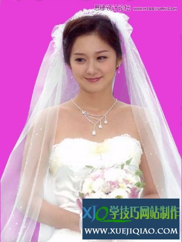 Photoshop使用通道抠出透明婚纱的新娘