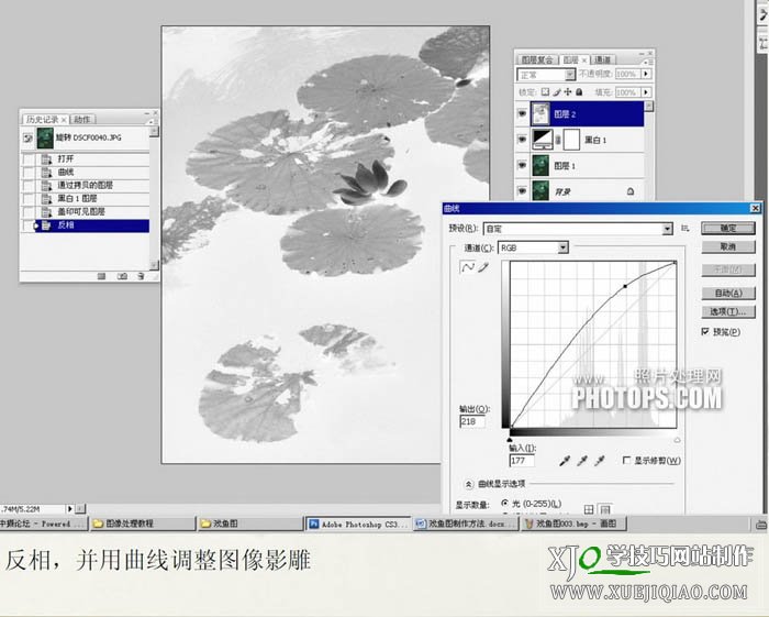 如何制作水墨荷花图片的PS技巧