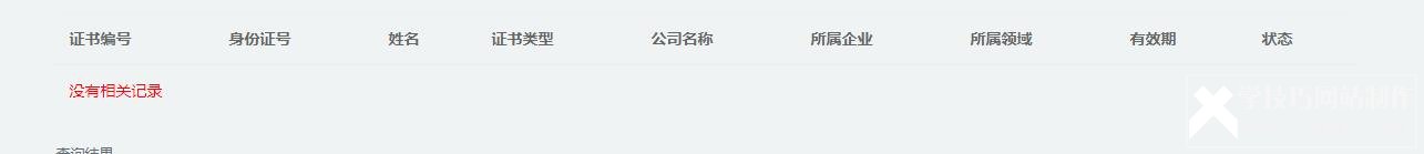 织梦证书查询无记录提示